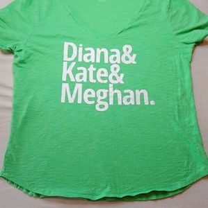 Princess Diana, Kate and Meghan - Now That Didn't Go Well  Green Tee Large
